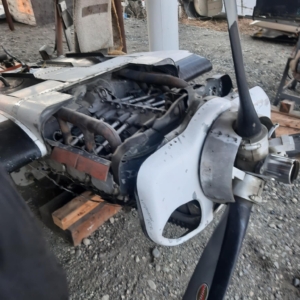 Up close image of the right side of a Lycoming IGSO-540 engine, outside